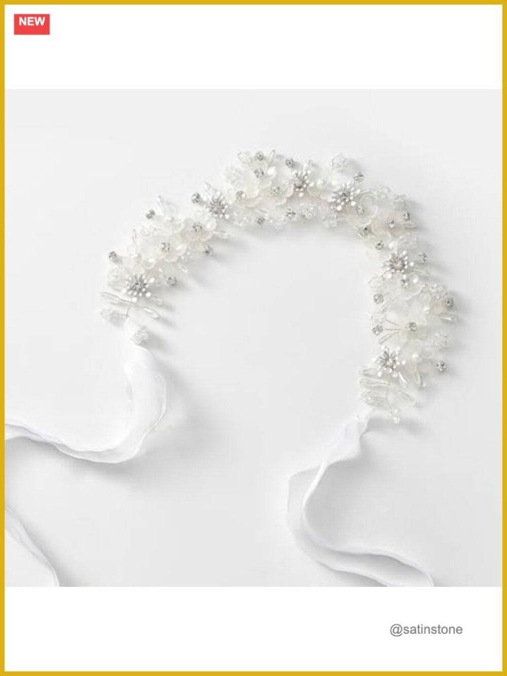 Handmade Pearl Crystal Flower Princess Headband Bridal Hair Accessory